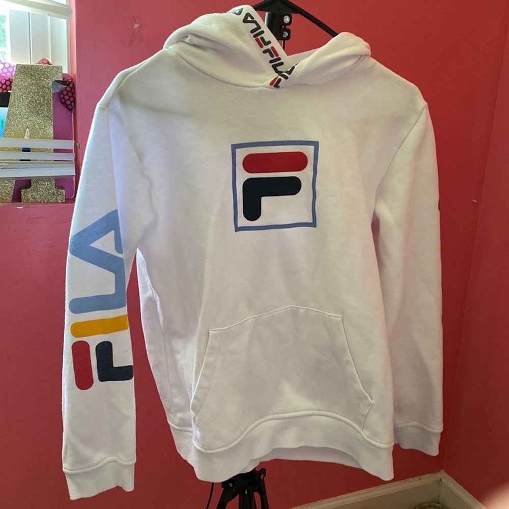 Whit Multicolored “Fila” hoodie S: Large (Kids)